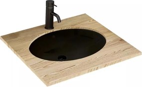 Lavoar incastrat Rea Nel oval finisaj negru lucios 48 cm