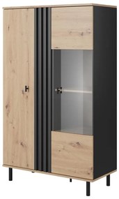 Vitrină BADIA stejar/antracit