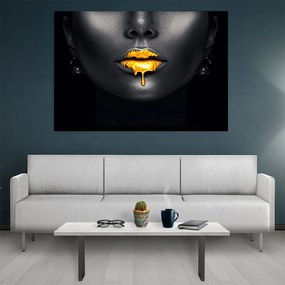 Tablou canvas Gold Lips - 60x40 cm 60x40 cm