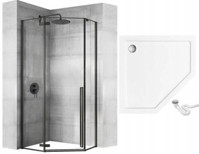 Cabina de dus Diamond negru mat 90x90 cm