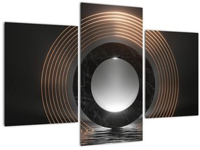 Tablou - Abstracție, luna peste apă (90x60 cm)