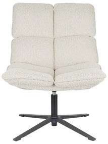 Fotoliu crem pivotant cu tapițerie din țesătură bouclé Bros – White Label