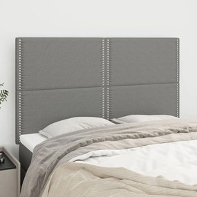 vidaXL Tăblii de pat, 4 buc, gri închis, 72x5x78/88 cm, textil