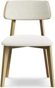 Scaun de dining crem din lemn masiv Niu – Makamii