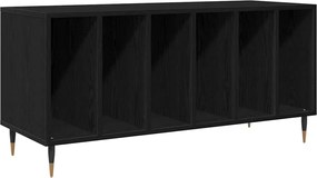 vidaXL Dulap pentru discuri de vinil Stejar Negru 100 x 38 x 48 cm