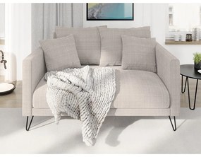 Canapea maro deschis cu tapițerie din chenille 140 cm Freya – Ropez