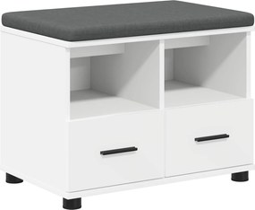 vidaXL Bancă pentru hol cu pernă cu sertar cu raft Alb 60 x 38 x 46 cm