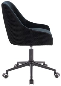 HR920K Scaun Neagră din Catifea cu Bază Neagră