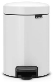 Cos cu pedala Brabantia NewIcon, 3 L, Inchidere usoara, Baza antiderapanta, Alb