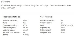 Aplica de perete/tavan moderna MORI 2