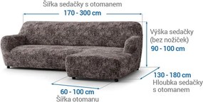 Gaico Huse bielastice MARMO maro canapea cu otoman dreapta (l. 170 - 300 cm)