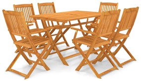 43379 vidaXL Set mobilier de exterior pliabil, 7 piese, lemn masiv de acacia