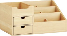 HOMCOM Organizator Birou cu 2 Sertare și 7 Compartimente din Bambus 33x20.5x15.5 cm | Aosom Romania