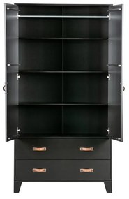 Șifonier din lemn de pin WOOOD Dian, negru