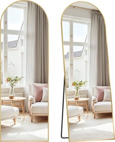 Oglindă rotunjită UMBRA, 160x50 cm, auriu SongmicsHome