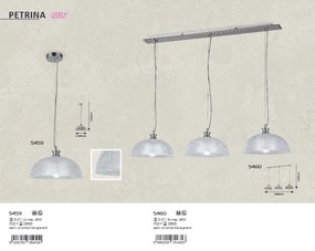 Lustra cu 3 pendule design clasic PETRINA crom satin 5460 RX