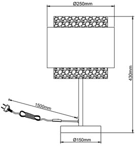 Lampă de masă Brilliant WATERLILLY 1xE27/60W/230V crem