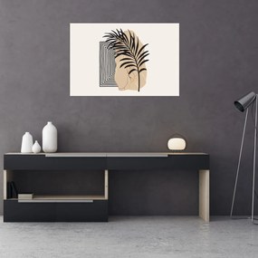 Tablou - Abstracție cu frunze tropicale N⁰3 (90x60 cm)