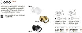 Aplica cu Spot stil modern minimalist Dodo ap1 alama