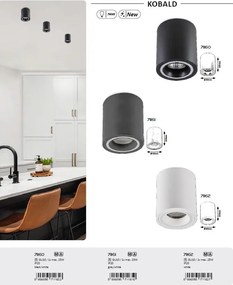 Spot aplicat tavan Kobald negru