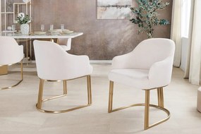 Set de 2 scaune, Catifea Raiata, Bej, EXTRAVAGANCIA, A-46201 VC