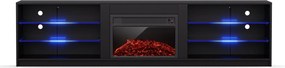 Blumfeldt Perth Medium Lowboard Dulap TV cu șemineu electric, 160 x 40 x 30 cm, LED