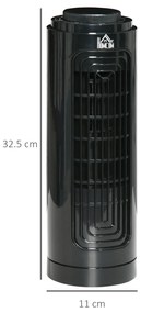 HOMCOM Ventilator Oscilant de Coloană, 3 Viteze, Design Compact, ABS și Cupru, Negru | Aosom Romania