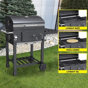 Grătar multifuncțional BBQ Avenberg GENIUS+grătar din fontă+plită+piatră pentru pizza