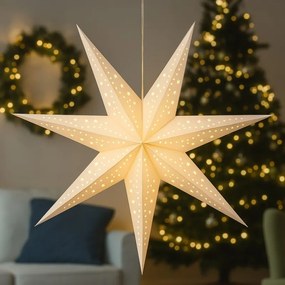 Stea de hartie pentru Craciun cu sapte colturi STARION 60 cm, alba