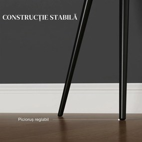 HOMCOM Set 2 Scaune Tapițate în Stil Nordic cu Brațe și Picioare din Oțel pentru Sufragerie, 54x57x80 cm, Negru | Aosom Romania