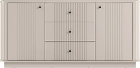 Comodă cu sertare pe soclu Vesper 160 cm - cashmir / mânere negre