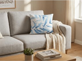 Set 2 bucati huse decorative pentru pernă din microfibra KOVENDI 45x45 cm, albastru-alb