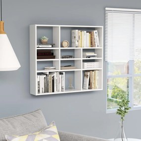vidaXL Raft de perete, alb, 90x16x78 cm, lemn prelucrat