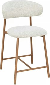 Scaun bar ELTON H-2, bej deschis/stejar, stofă/metal, 43x45x91 cm
