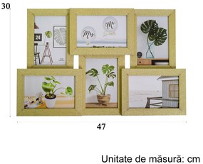 Rama foto, 6 poze, Naimeed D4592G, Auriu
