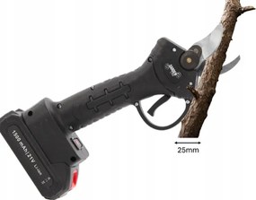 Foarfece de crengi fără fir 25 mm - două baterii, încărcător, geantă de transport