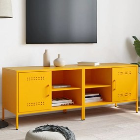 vidaXL Comodă TV, 2 buc., galben muștar, 68x39x50,5 cm, oțel