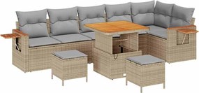 vidaXL Set de canapele pentru grădină 11 pcs Beige și gri deschis