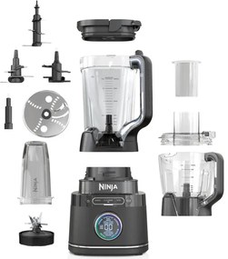 Blender 3in1 Ninja TB401EU, 1200W, 2.1 L, 10 viteze + moduri, Timer, LED, Tehnologie BlendSense, Fara BPA, Negru