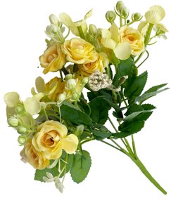 Trandafiri artificiali Leslie, Galben, 30cm
