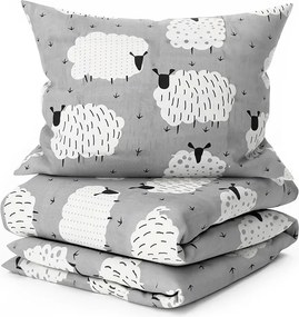 Lenjerie de pat din bumbac SHEEP POLY gri Dimensiune lenjerie de pat: 2 buc 70 x 90 cm | 200 x 220 cm