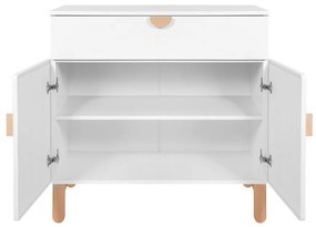 Comoda Ratata alb/fag/natur L90 cm