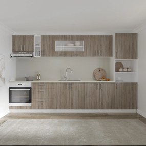 Corp Superior Karo, 2 Usi, Stejar Sonoma Inchis/Alb, 80 x 30 x 60 cm