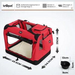 Leopet Cutie de transport pentru câini S, 49,5 x 34,5 x 35 c