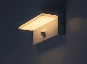 Aplica LED iluminat exterior cu senzor IP54 Zaragoza alb