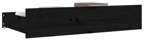 Sertare pentru pat, 4 buc., negru, lemn masiv de pin Negru, 90 x 57 x 18 cm