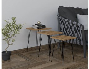 Set 3buc. măsuțe cafea Pakamo (negru + oud) . 1094321