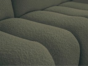 Colțar verde cu tapițerie din țesătură bouclé (cu colț pe partea dreaptă/cu șezlong) Azra – Bobochic Paris