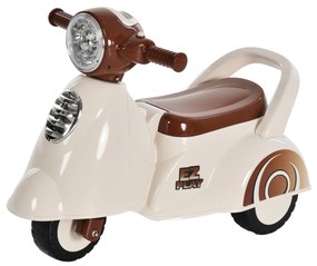 Jucarie Motocicleta Triciclu pentru Copii 12-36 luni Fara Pedale cu Lumini si Sunete cu maner de sprijin in spate Bej si Maro HOMCOM | Aosom RO