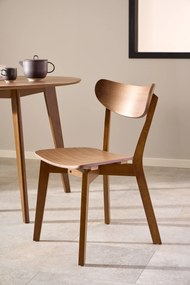 MAZZONI EXPORT ROXY Nucă Naturală - SCAUN DE LEMN PENTRU SALON SUFRAGERIE BUCĂTĂRIE RETRO